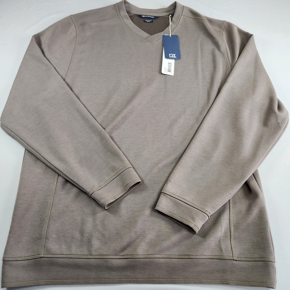 NEW Cutter & Buck Pima Cotton Sweater Men's XL Shallow V Neck Long Sleeve